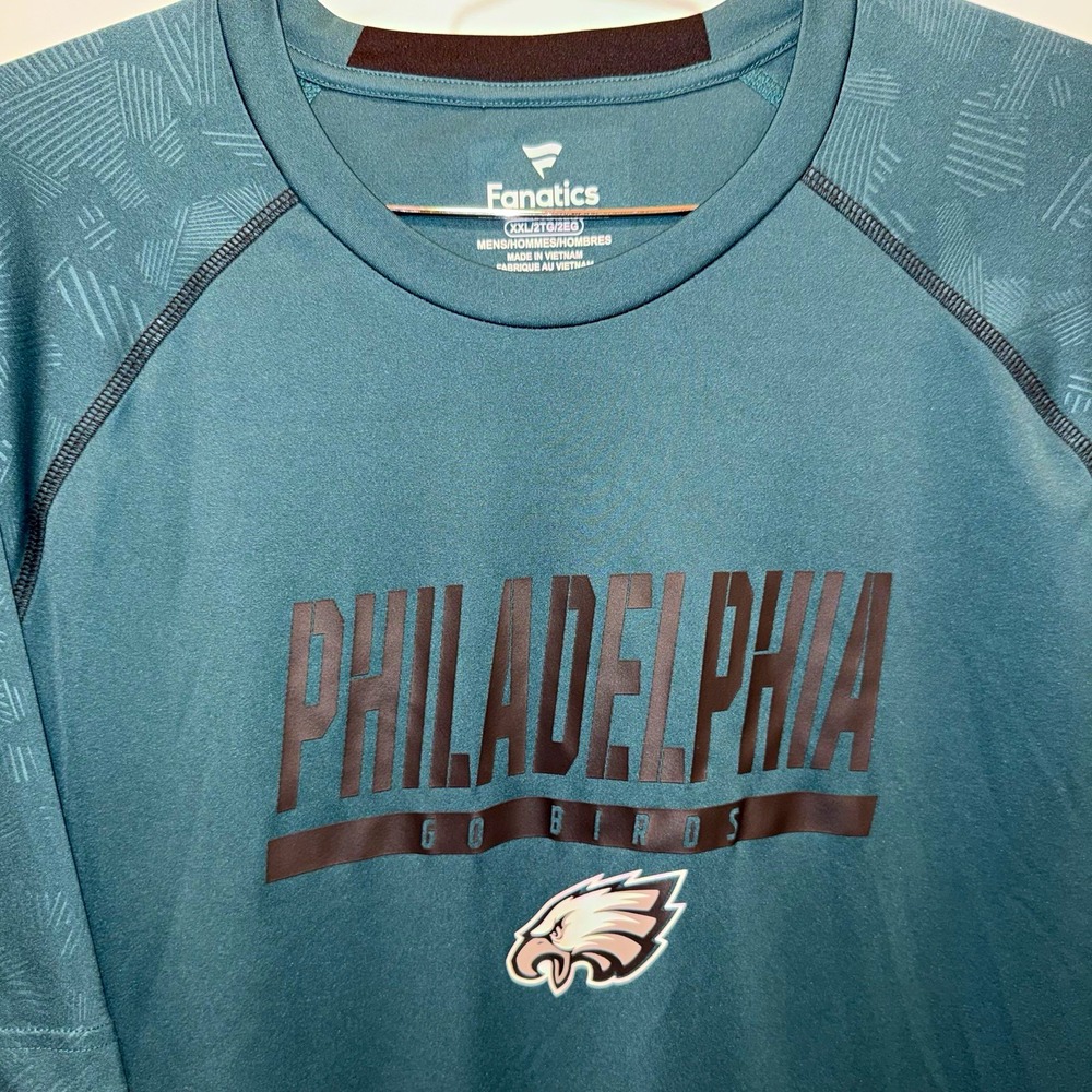 Philadelphia Eagles Fanatics Shirt Mens XXL Teal NFL Performance Raglan Tee